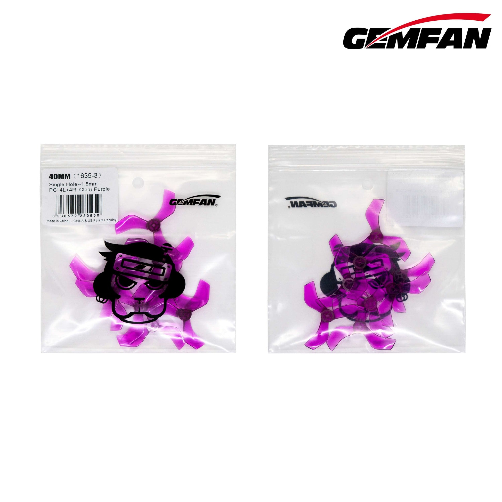 10734 3 propellers gemfan 1635 3 40mm pc durable 1 5mm clear purple 4ccw 4cw single hole