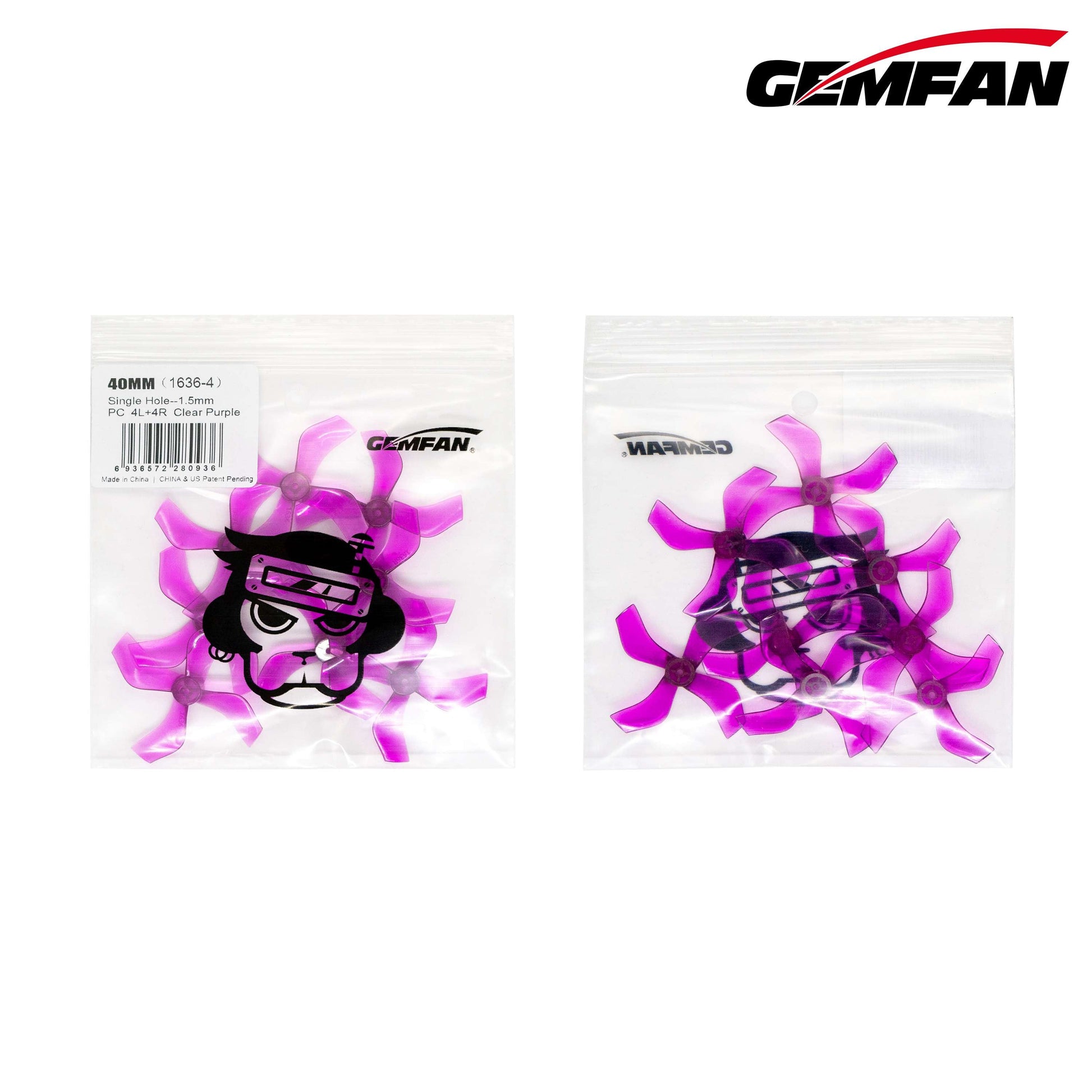 10752 3 propellers gemfan 1636 4 40mm pc durable 1 5mm clear purple 4ccw 4cw single hole