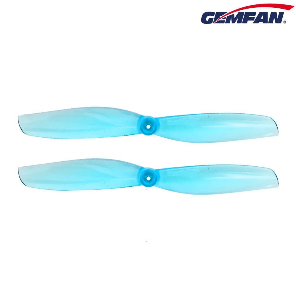 10767 2 propellers gemfan 65mms 2 pc shaft 1mm clear blue 4ccw 4cw