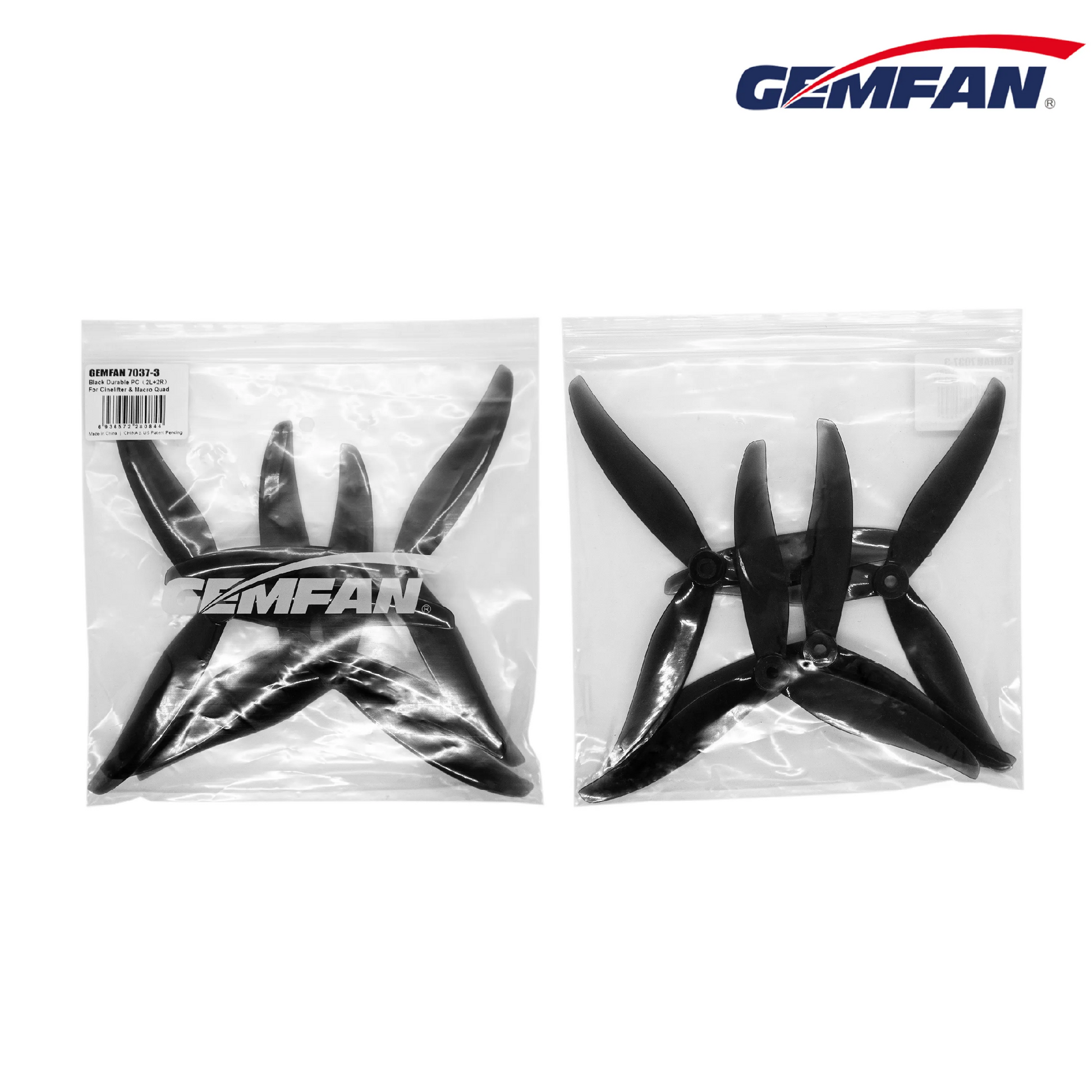 10854 3 propellers gemfan 7037 3 pc black 2ccw 2cw