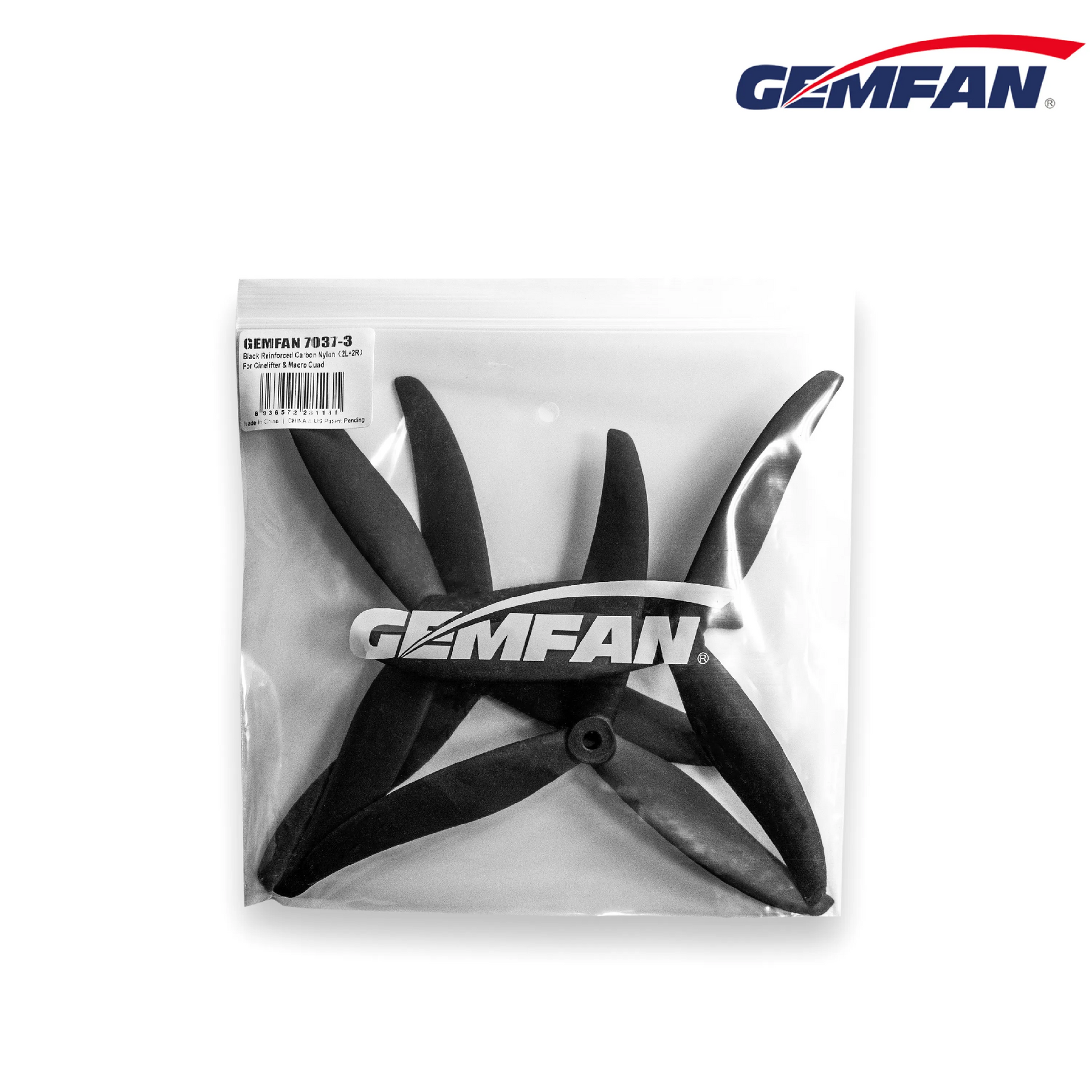 10857 3 propellers gemfan 7037 3 reinforced carbon nylon black 2ccw 2cw