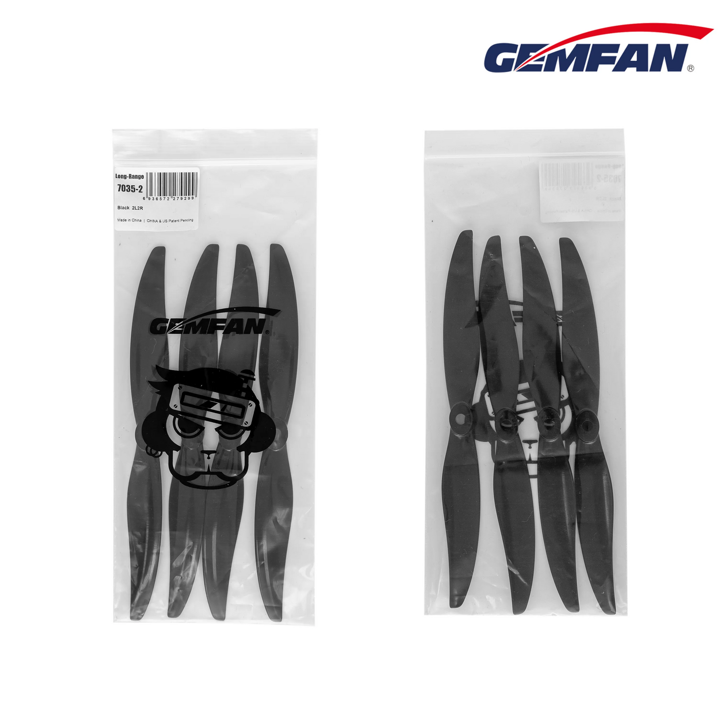 10875 5 propellers gemfan long range 7035 2 pc durable m5 black 2ccw 2cw