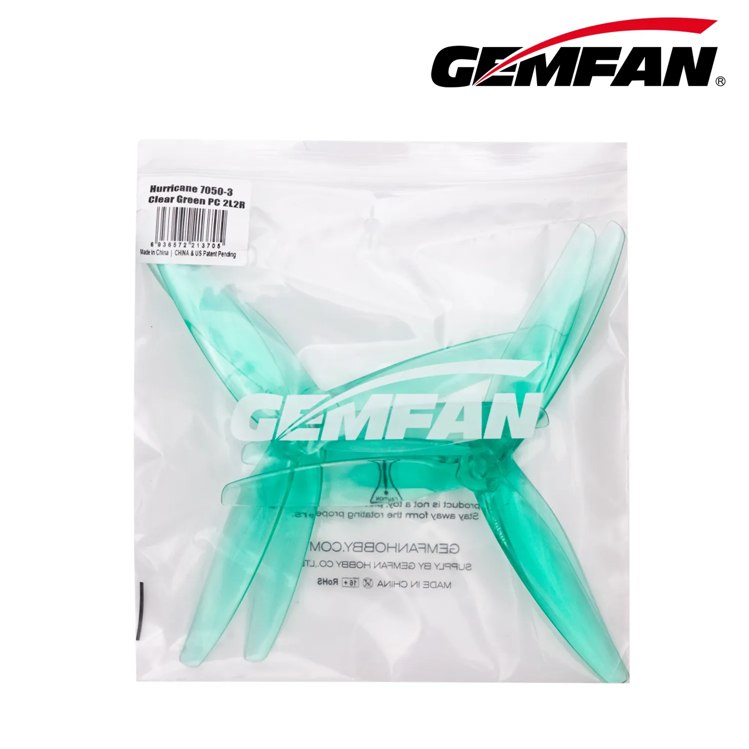 10917 6 propellers gemfan hurricane 7050 3 pc durable clear green 2ccw 2cw