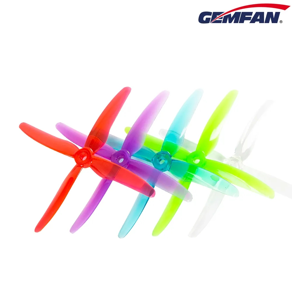 11136 4 propellers gemfan hurricane 51455 4 x props pc durable 4 blade popo clear red 2ccw 2cw