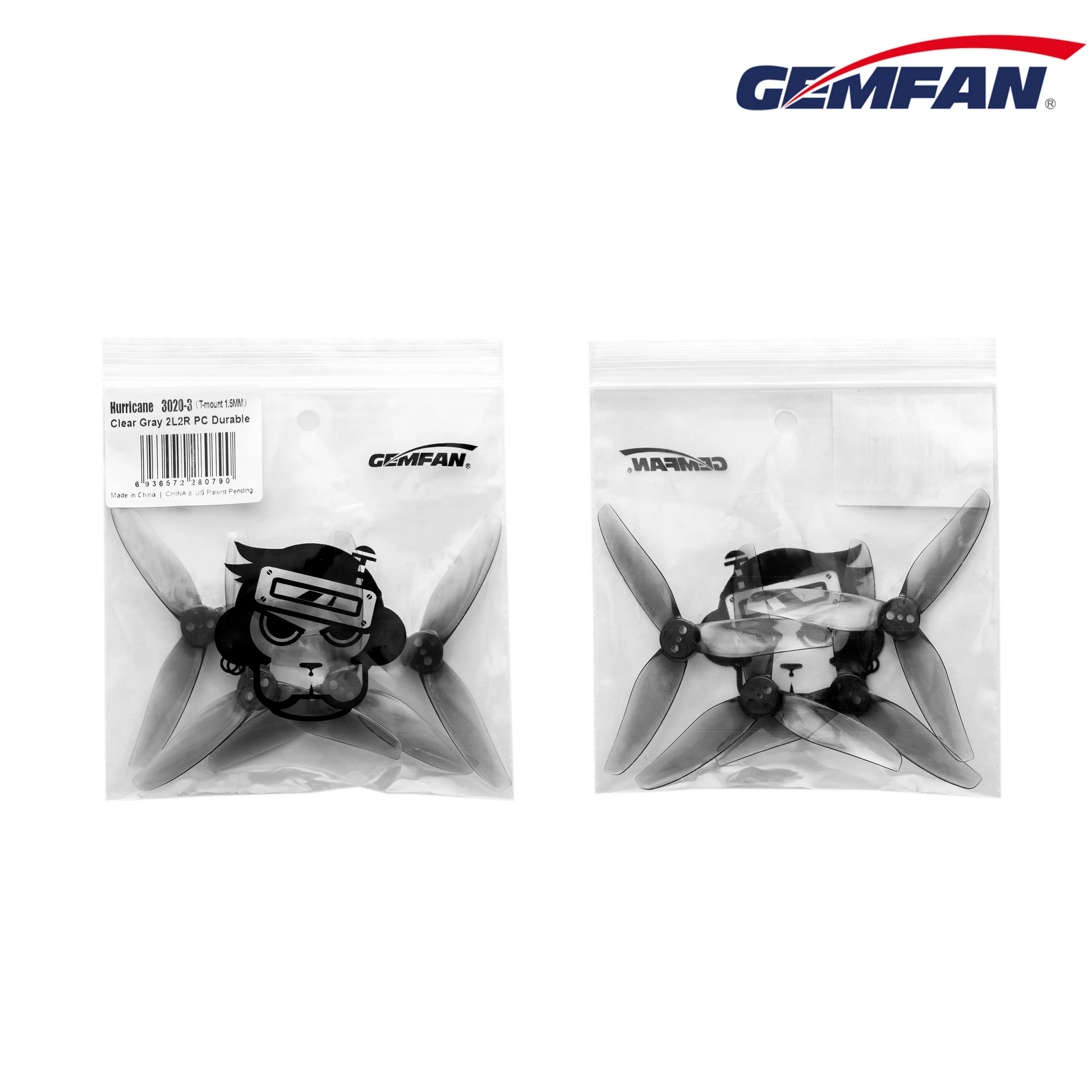 11565 5 propellers gemfan hurricane 3020 3 pc durable 1 5mm clear gray 2ccw 2cw