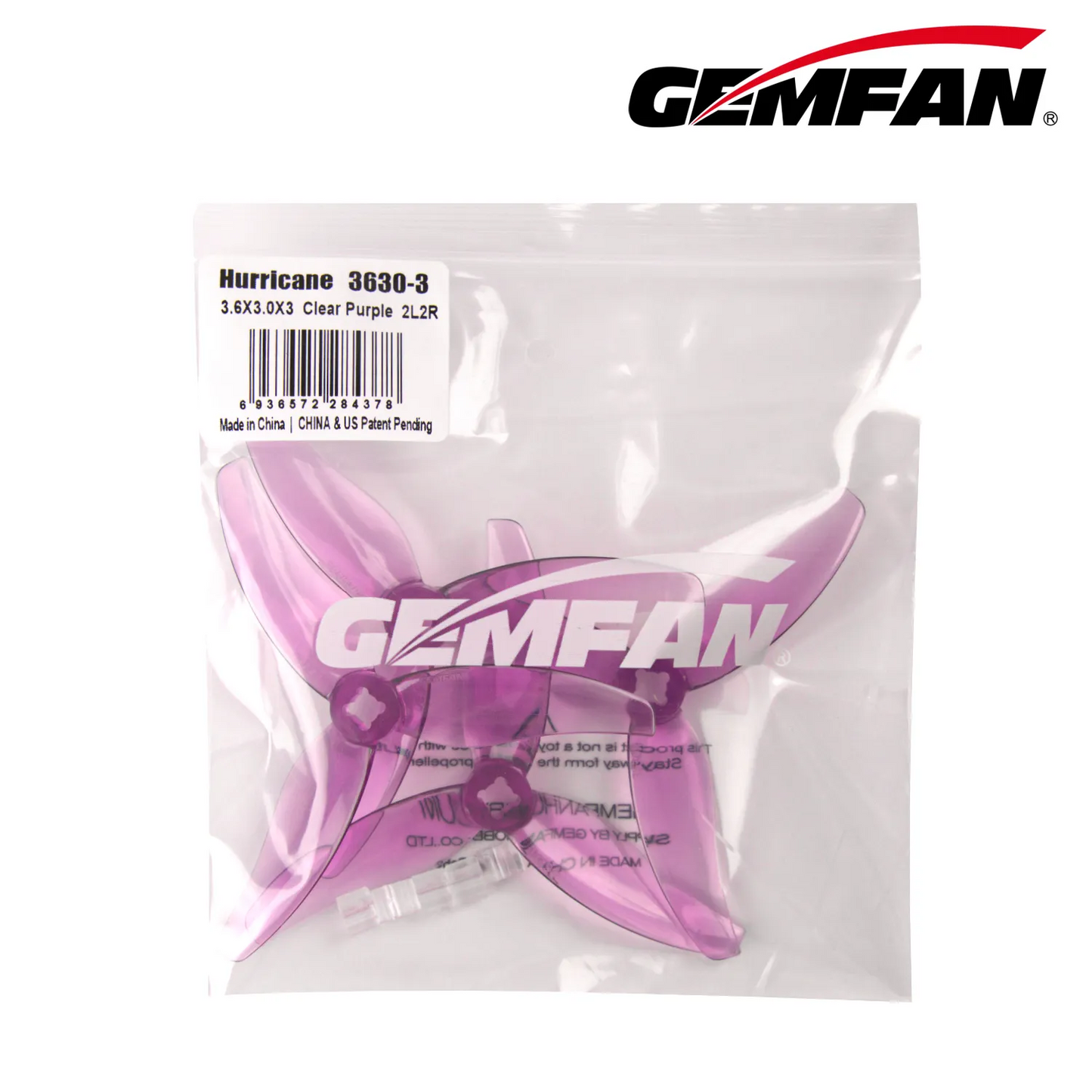 11640 7 propellers gemfan hurricane 3630 3 pc durable 1 5mm m5 adapter clear purple 2ccw 2cw