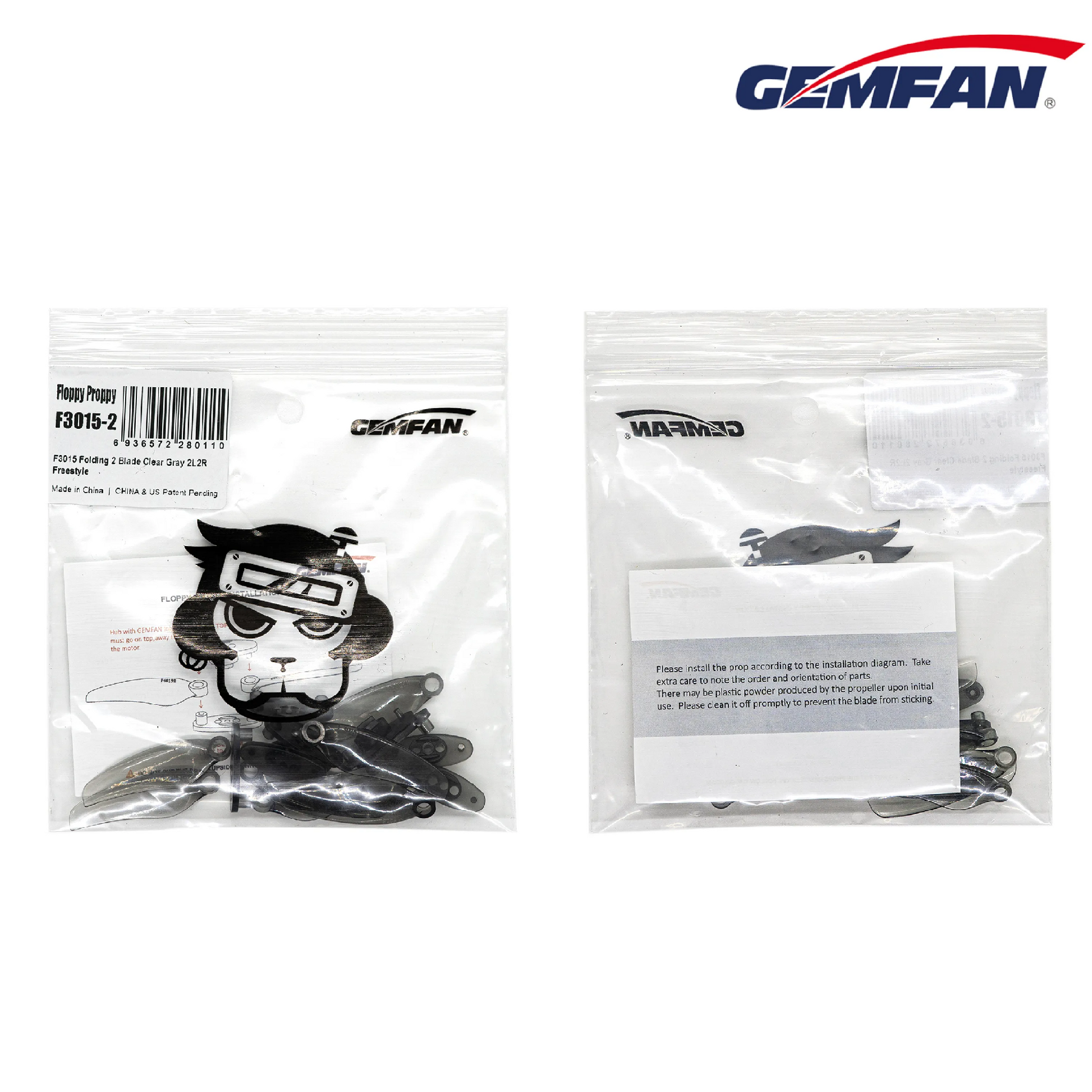 11934 5 propellers gemfan f3015 2 floppy proppy t mount clear gray 2ccw 2cw