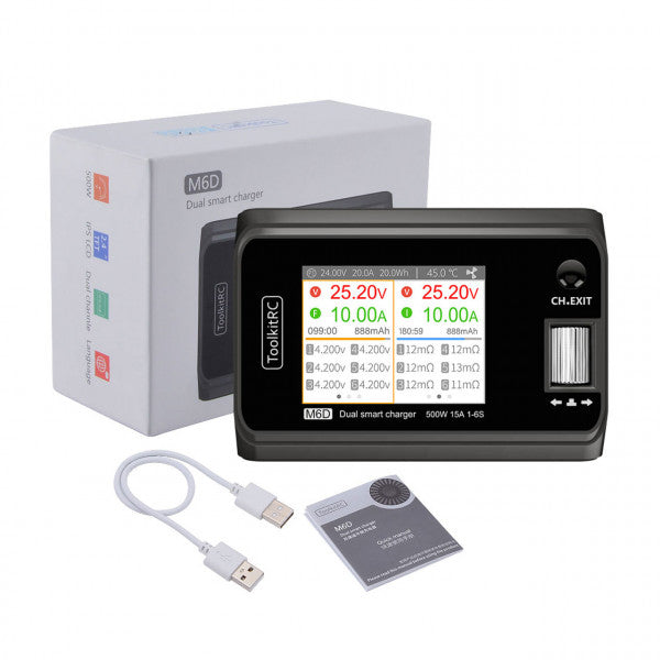 12792 2 charger toolkitrc m6d 500w 15a 1 6s dc