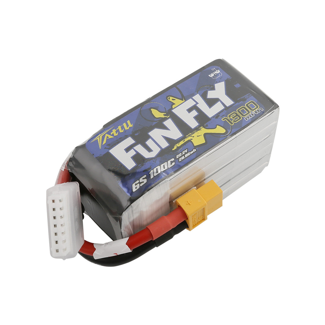 12889 1 battery tattu funfly series lipo 6s 1300mah 22 2v 100c xt60
