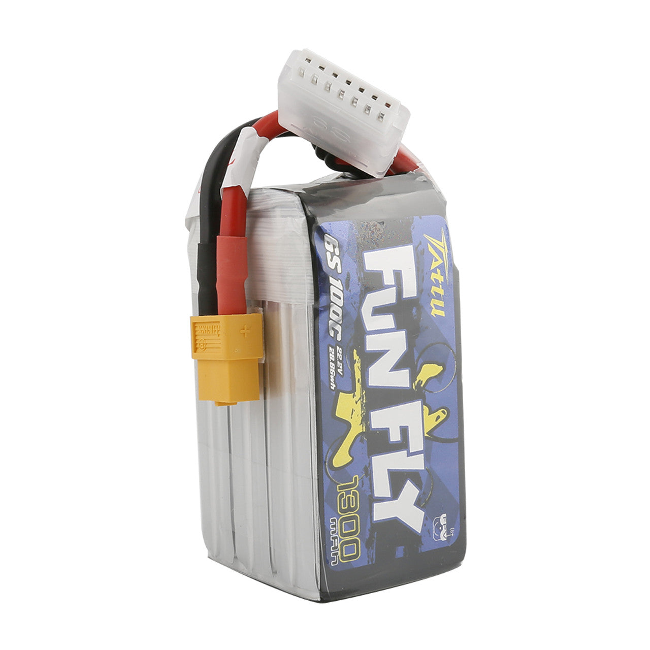 12889 2 battery tattu funfly series lipo 6s 1300mah 22 2v 100c xt60