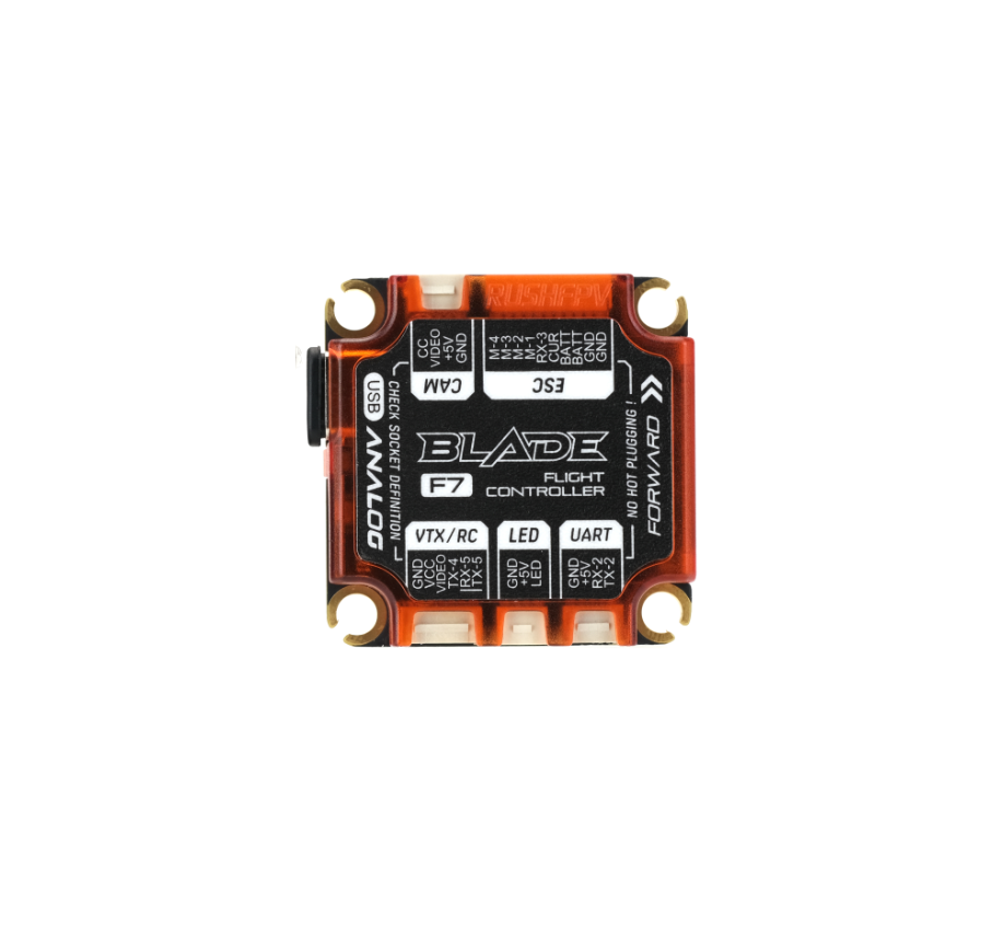 12913 stack rushfpv rush blade f722 30x30 fc v2 60a blheli 32 4 in 1 128 esc extreme edition rush tank ii vtx combo