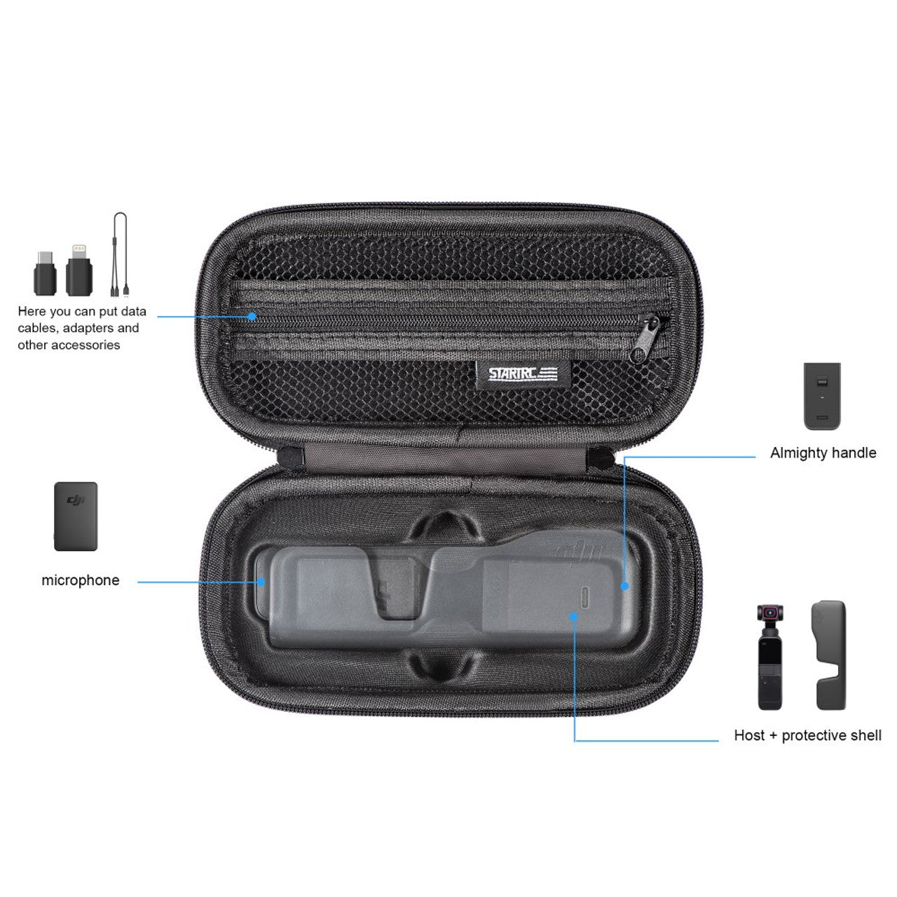 13435 6 upgrade storage bag startrc for dji pocket 2