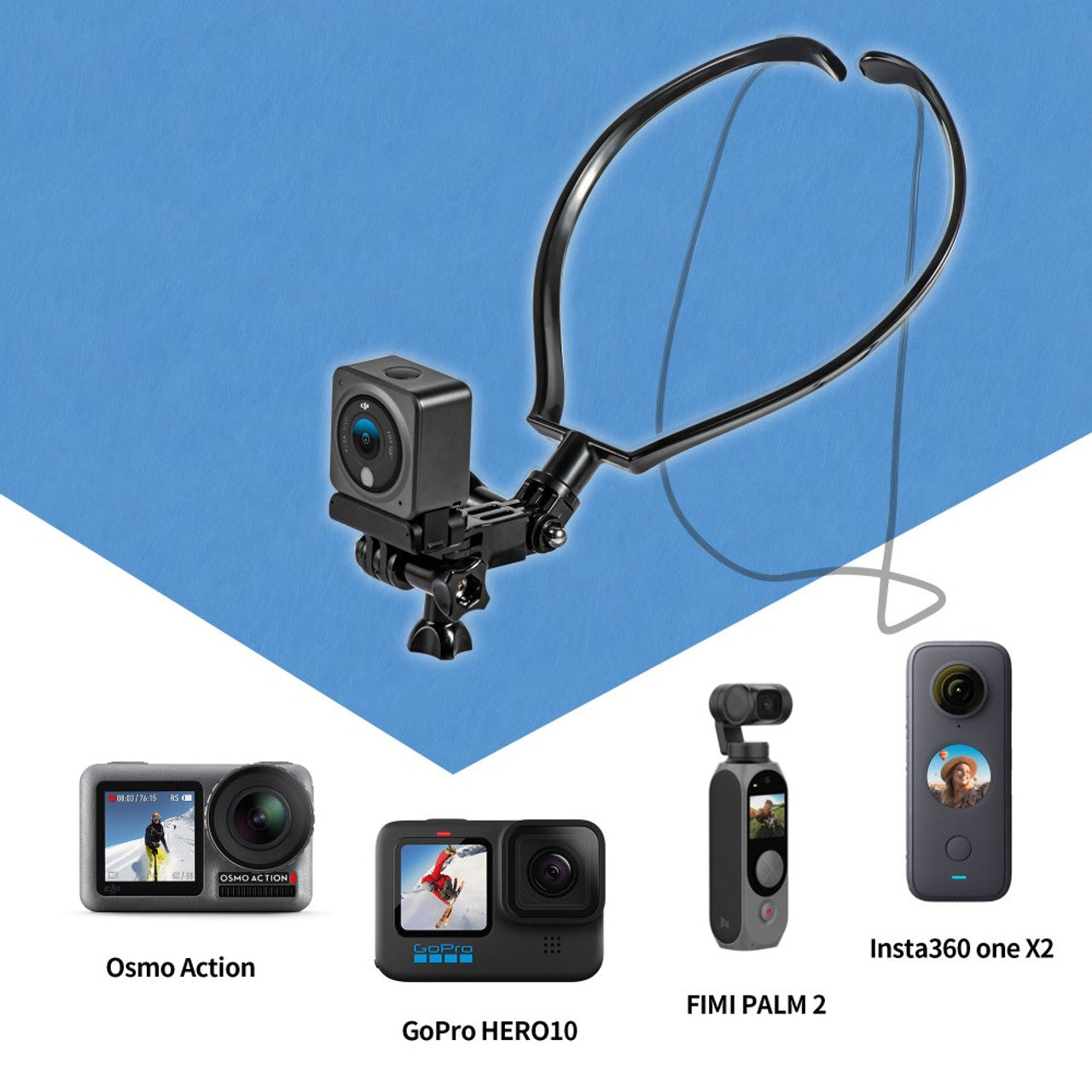 13444 3 neck holder mount startrc for insta360 x3 dji action 3 action 2 osmo action fimi palm 2 fimi palm gopro hero 8 9 10 11 insta360 one one x one x2 evo