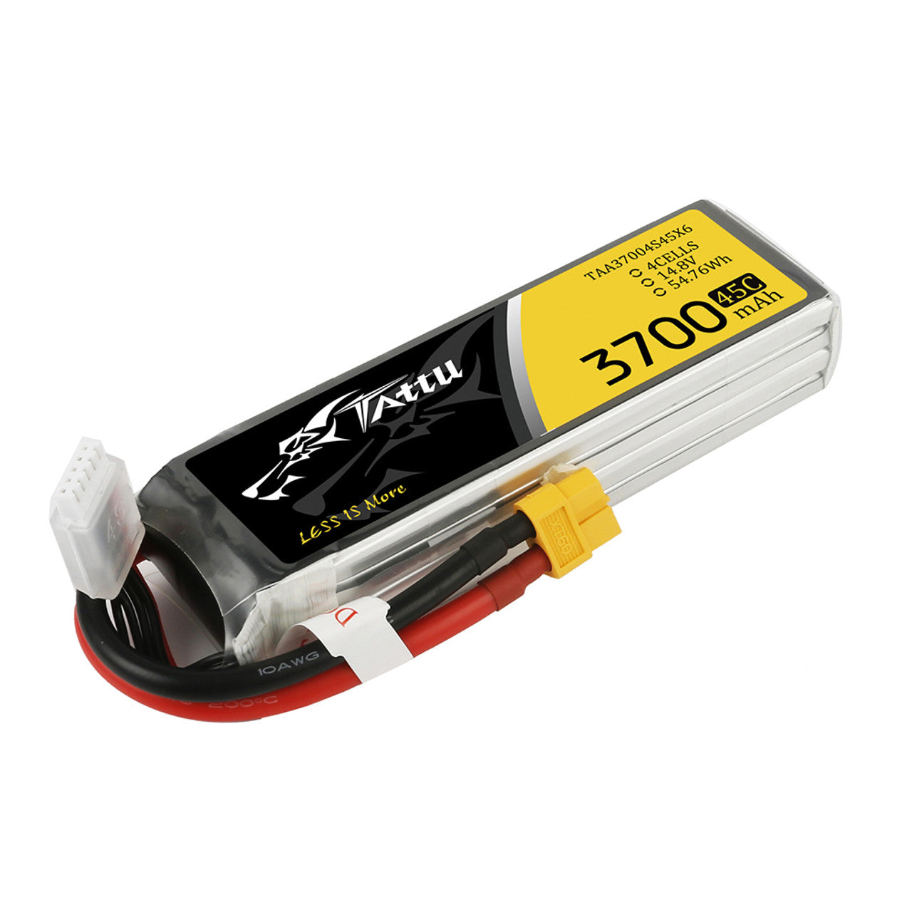 14307 1 battery tattu lipo 4s1p 14 8v 3700mah 45c xt60