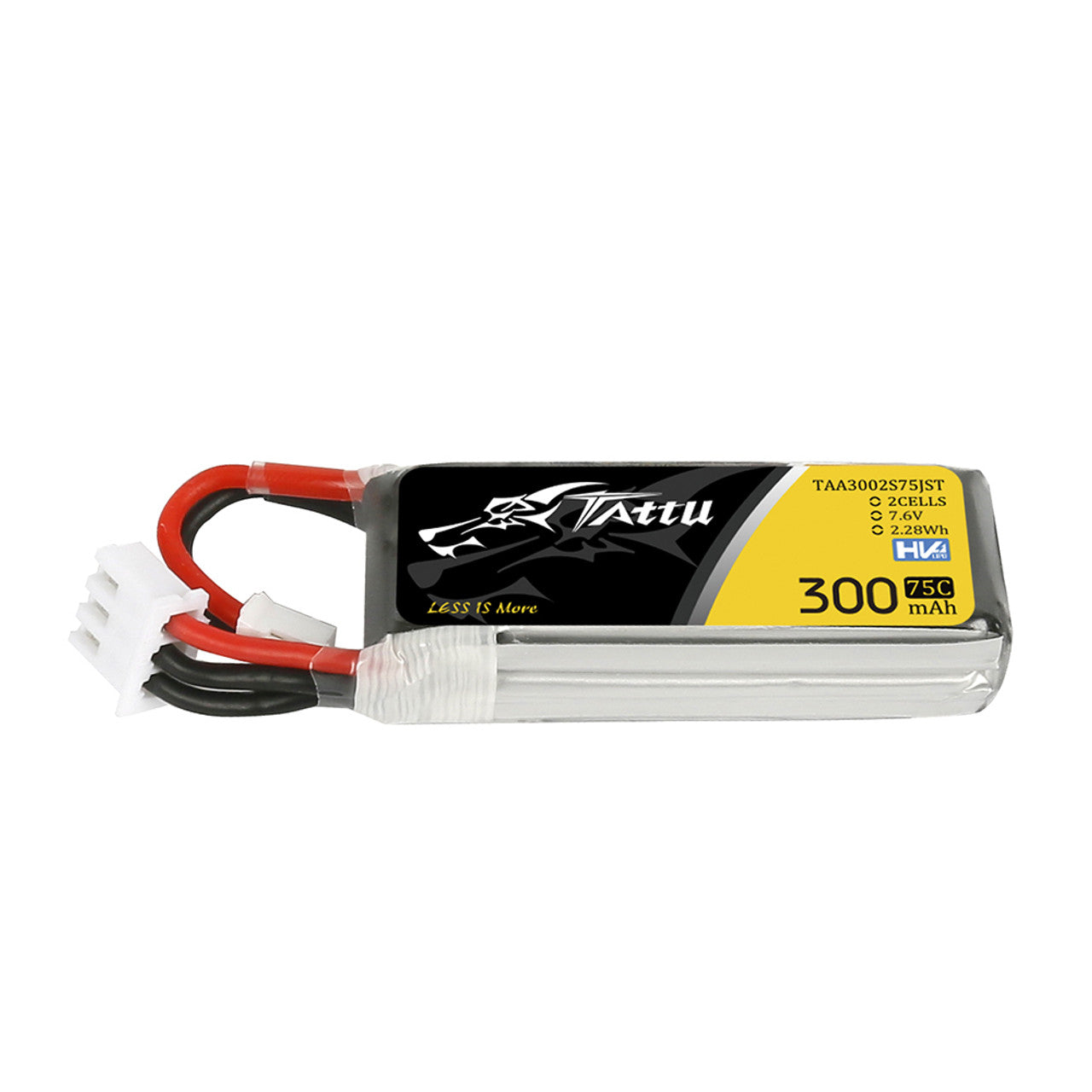 14319 battery tattu lipo 2s 7 6v 300mah 75c with jst phr plug