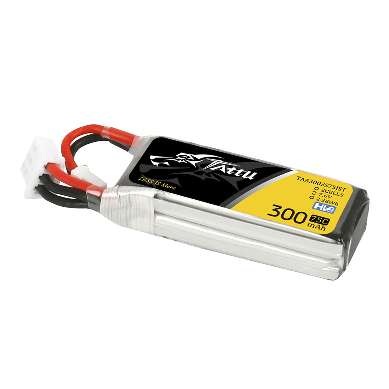 14319 3 battery tattu lipo 2s 7 6v 300mah 75c with jst phr plug