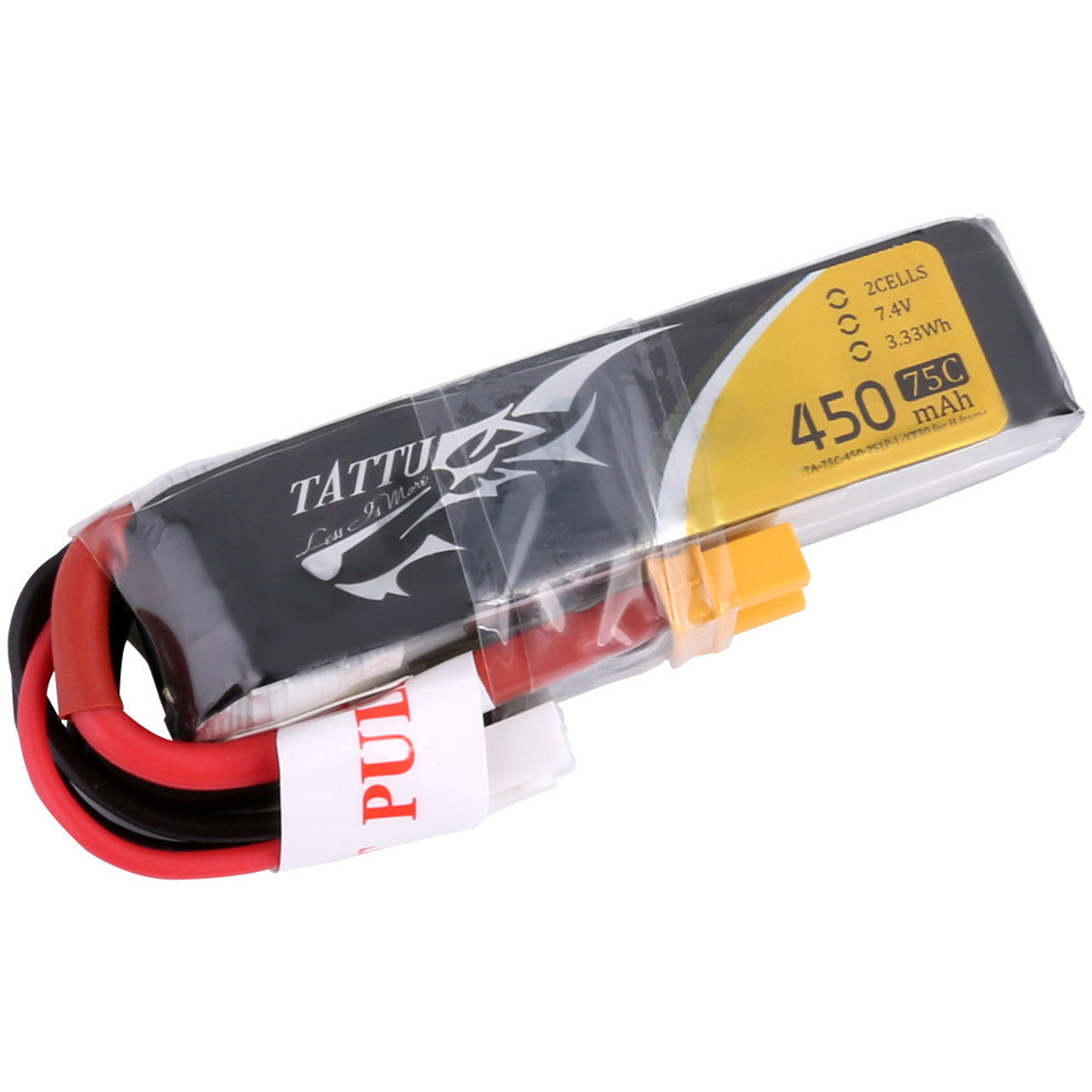 14322 2 battery tattu lipo 2s 7 4v 450mah 75c with xt30 plug
