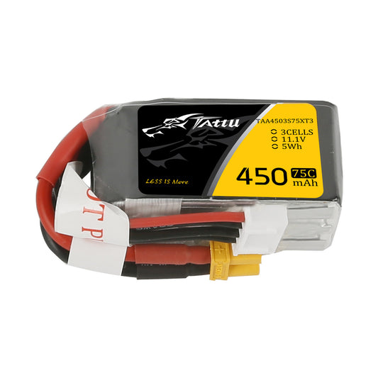 14325 battery tattu lipo 3s 11 1v 450mah 75c with xt30 plug