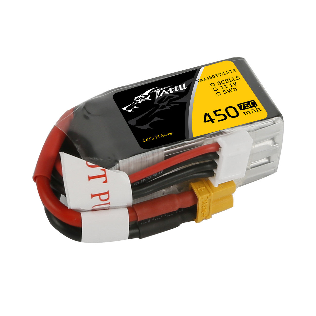 14325 1 battery tattu lipo 3s 11 1v 450mah 75c with xt30 plug