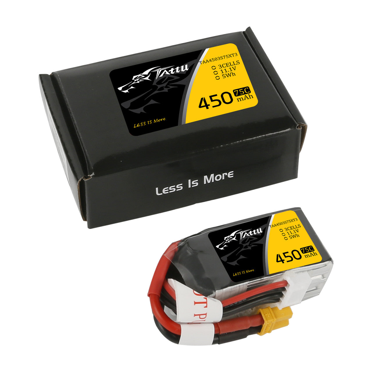 14325 4 battery tattu lipo 3s 11 1v 450mah 75c with xt30 plug