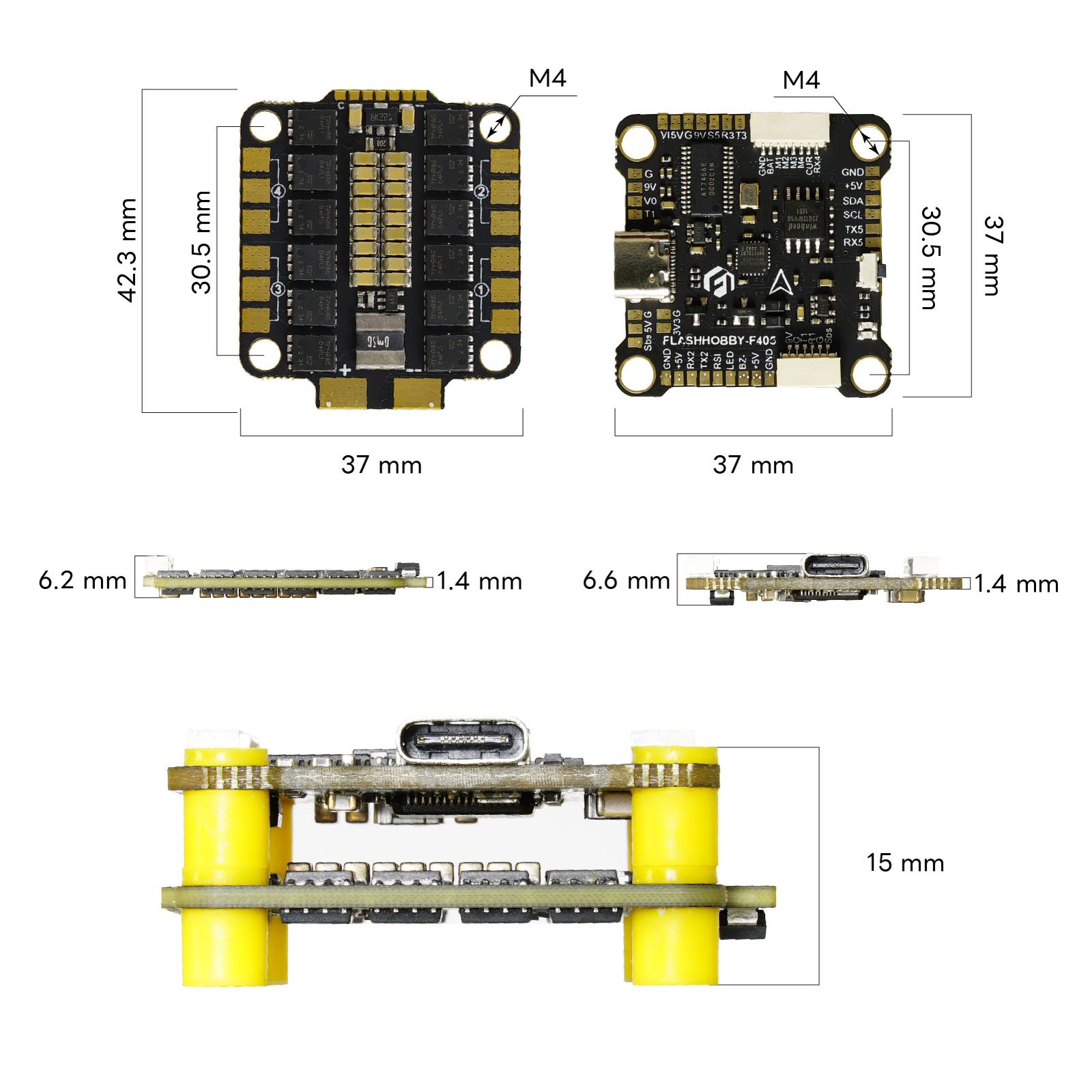 14346 1 stack flashhobby f4 fc f55a esc