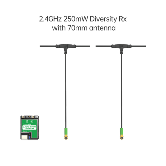 14910 receiver iflight true diversity elrs 2 4g rx 2 x 70mm mini antenna