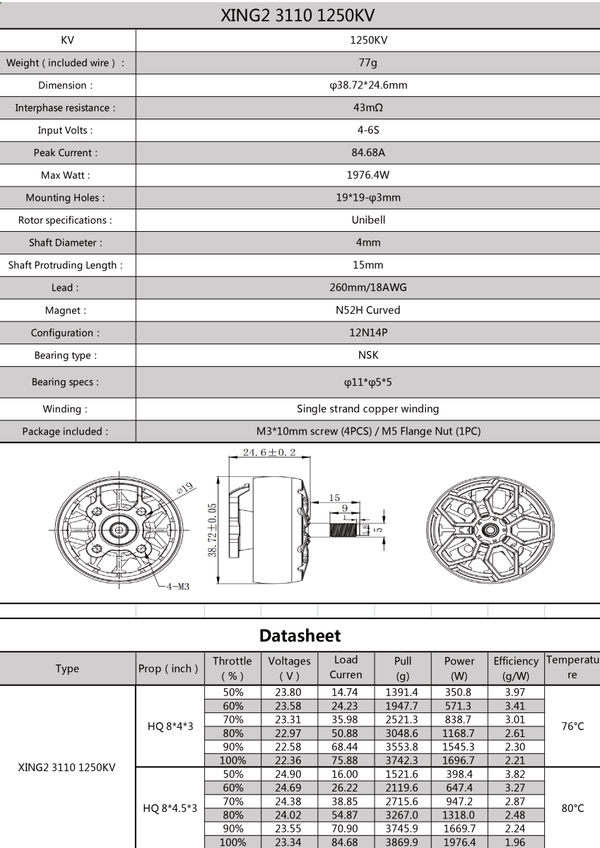 15045 1 motor iflight xing2 3110 unibell 1250kv