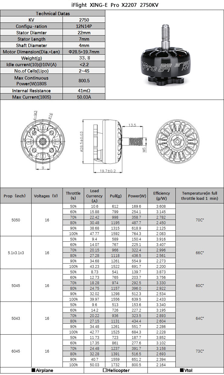15063 motor iflight xing e pro 2207 2 6s 2750kv