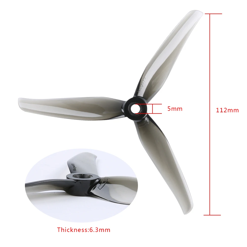 15534 6 propellers iflight nazgul f5 tri blades 2cw 2ccw grey