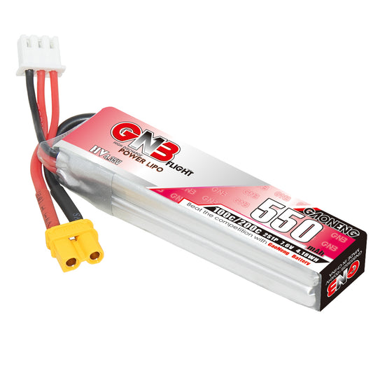 15963 battery gnb gaoneng lihv 2s 7 6v 550mah 100c xt30 long