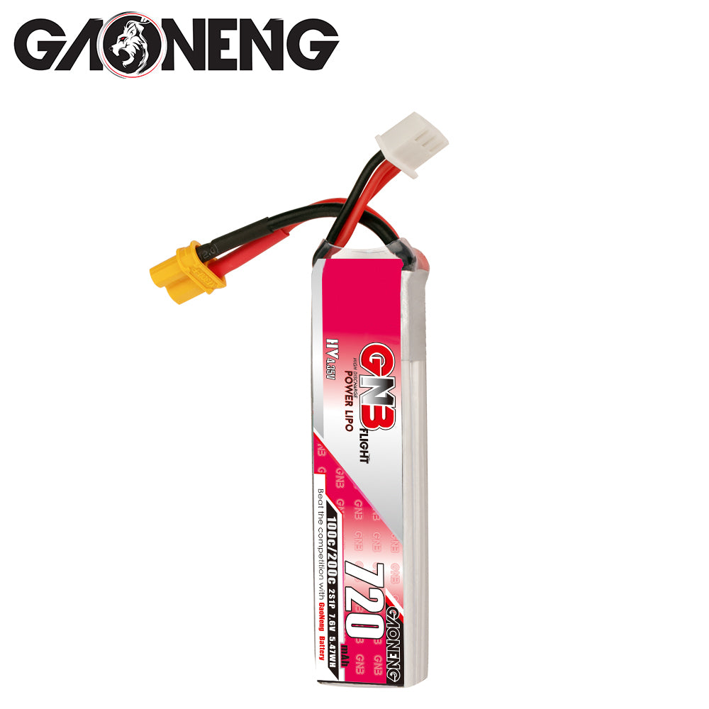 15987 2 battery gnb gaoneng lihv 2s 7 6v 720mah 100c xt30