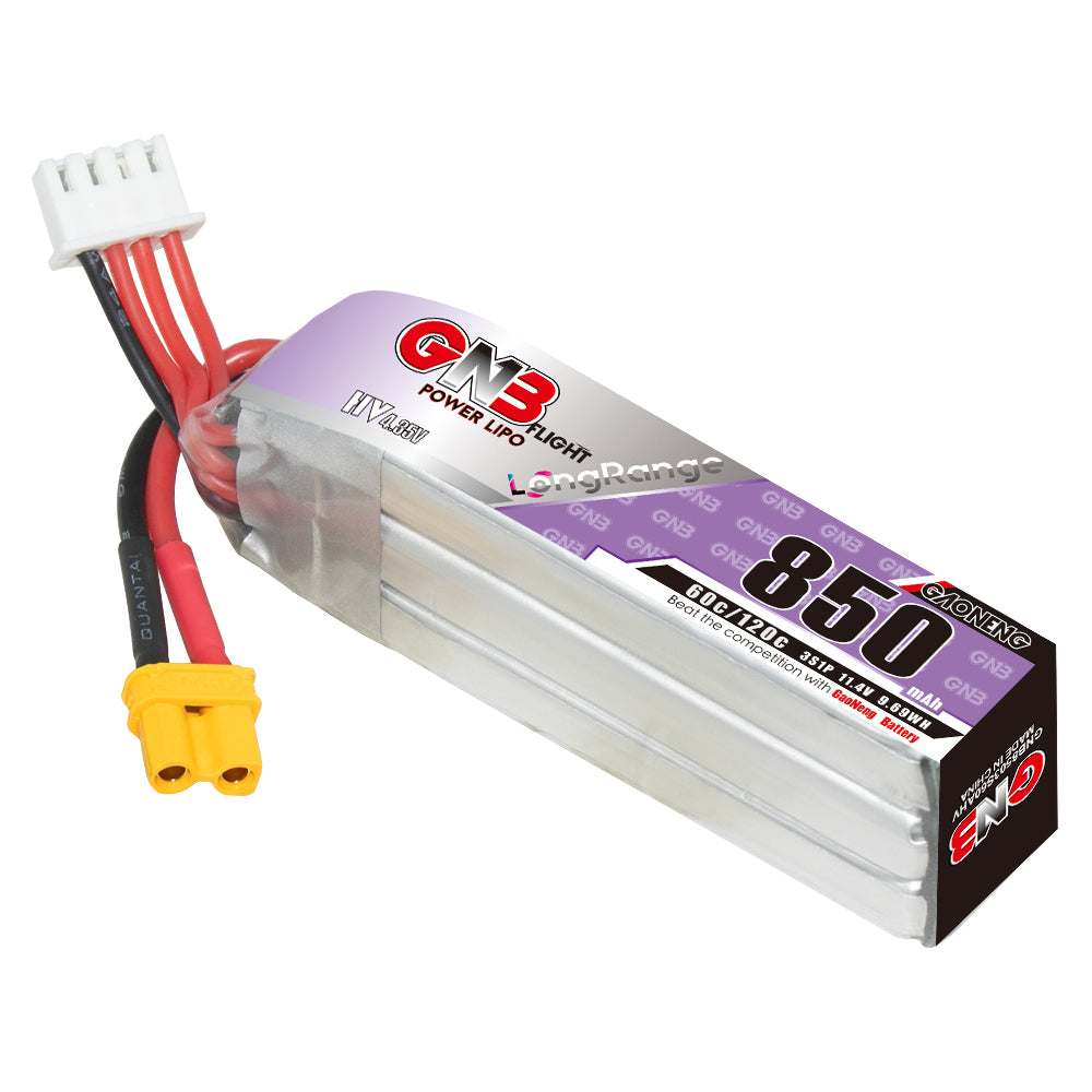 16005 battery gnb gaoneng lihv 3s 11 4v 850mah 60c xt30