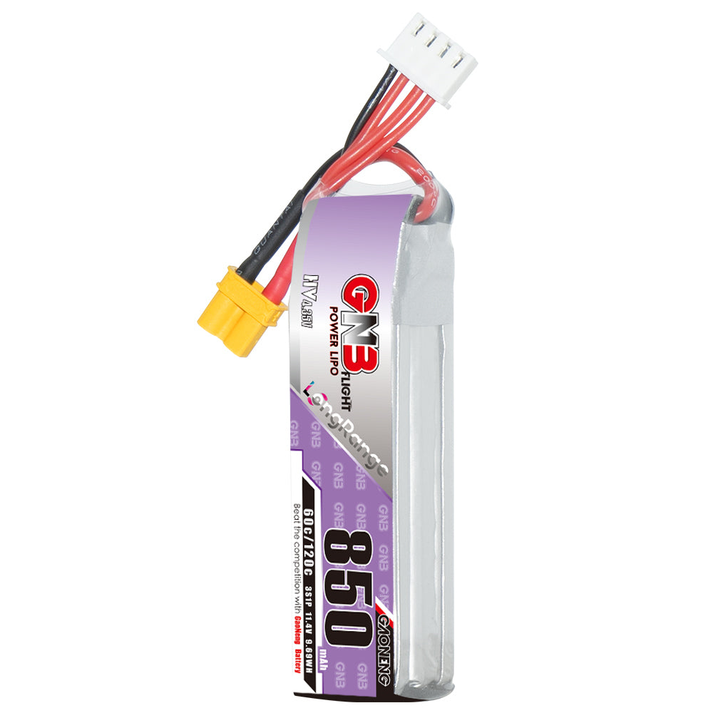 16005 2 battery gnb gaoneng lihv 3s 11 4v 850mah 60c xt30