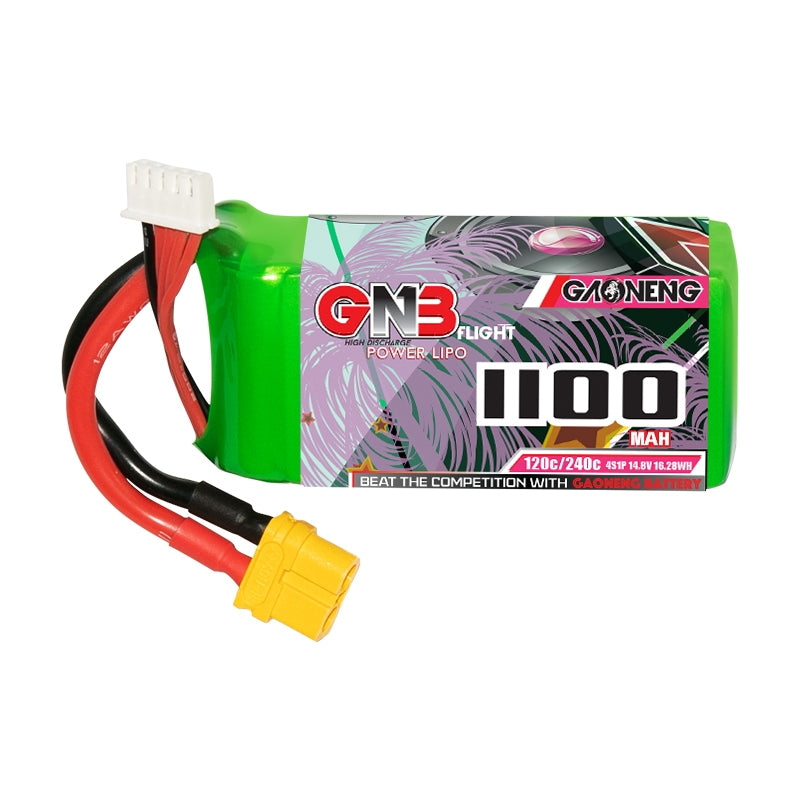 16023 1 battery gnb gaoneng lipo 4s 14 8v 1100mah 120c xt60