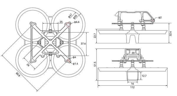 16281 1 frame betafpv pavo pico brushless whoop clear