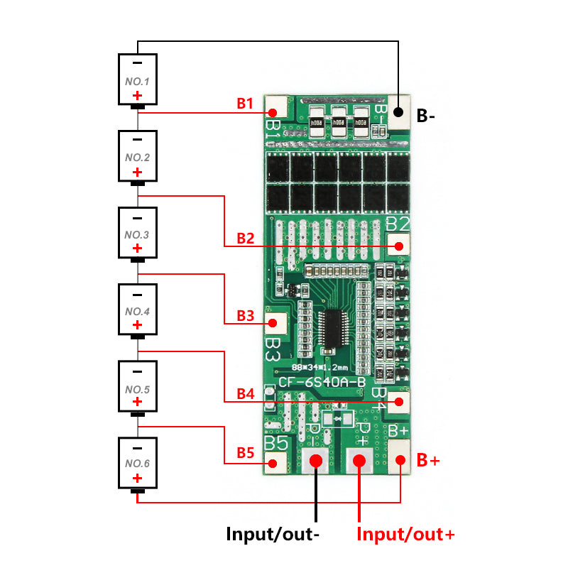 16590 4 protection board sequre 40a for 6s 4000mah 21700
