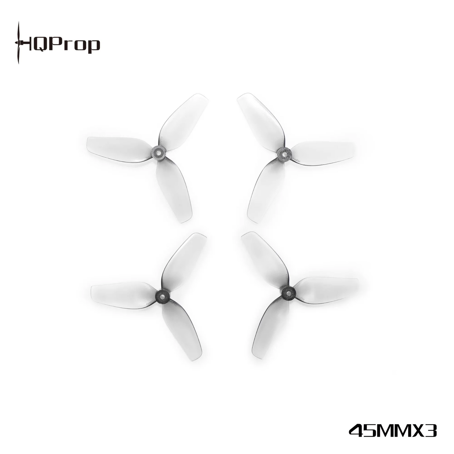 16749 2 propeller hqprop micro whoop 45mmx3 3 blade 1 8 grey 2ccw 2cw