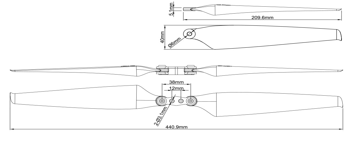 Propeller Sunnysky EOLO CN17x6.2 Folding