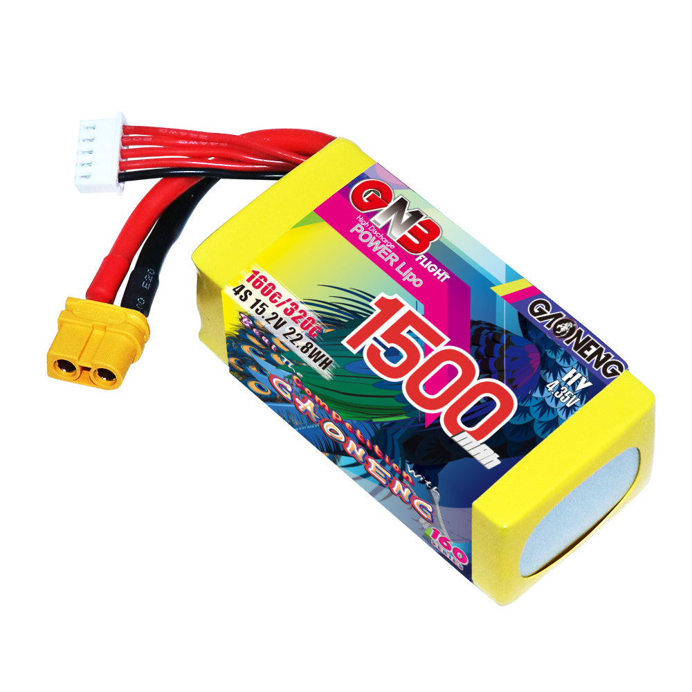 Battery GNB GAONENG 1500mah 4S1P 15.2V HV 160C XH-JST 5P XT60