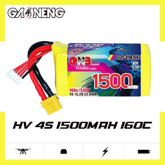 Battery GNB GAONENG 1500mah 4S1P 15.2V HV 160C XH-JST 5P  XT60