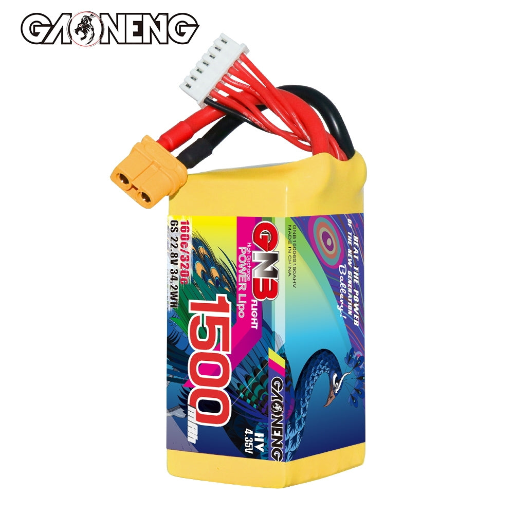 Battery GNB GAONENG 1500mah 6S1P 22.8V HV 160C XH-JST 7P  XT60