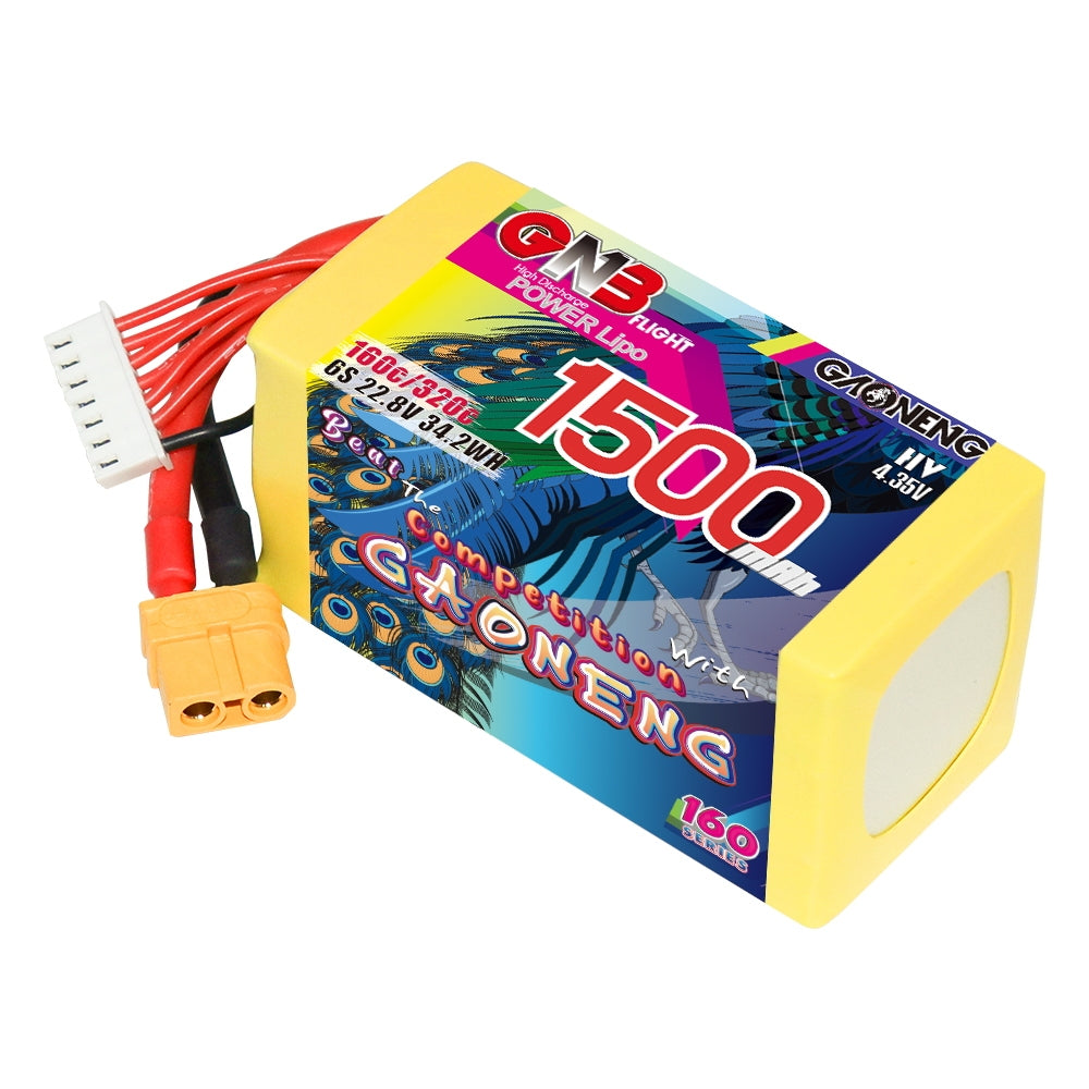 Battery GNB GAONENG 1500mah 6S1P 22.8V HV 160C XH-JST 7P XT60