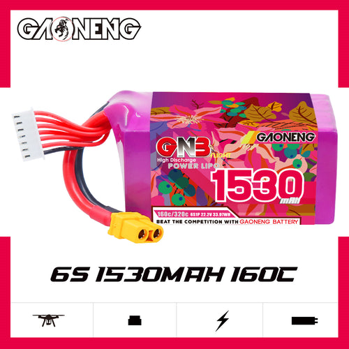 Battery GNB GAONENG 1530mah 6S1P 22.2V 160C XH-JST 7P XT60