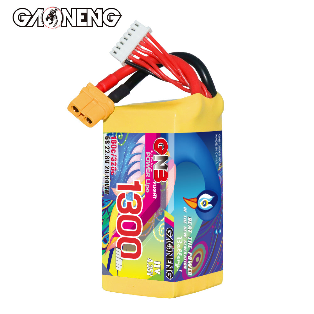 Battery GNB GAONENG 1300mah 6S1P 22.8V HV 160C XH- JST 7P XT60