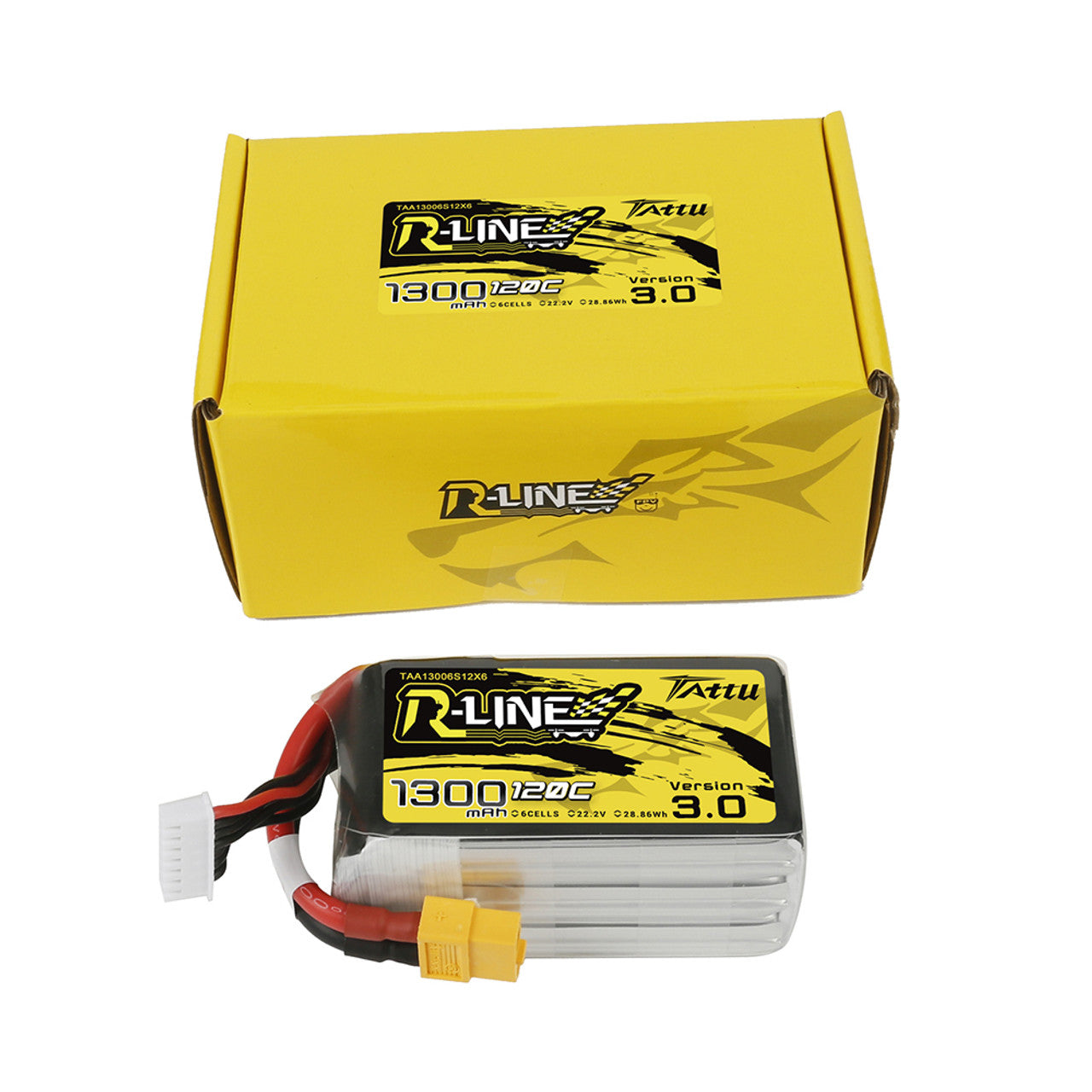 Battery Tattu R-Line 3.0 LiPo 6S 22.2V 1300mAh 120C XT60