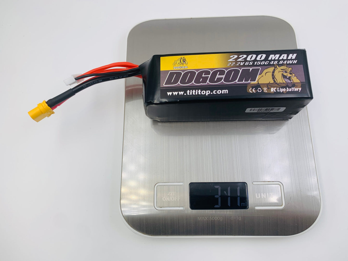Baterie DOGCOM 2200 mAh 6S 22,2 V 150C LiPo XT60