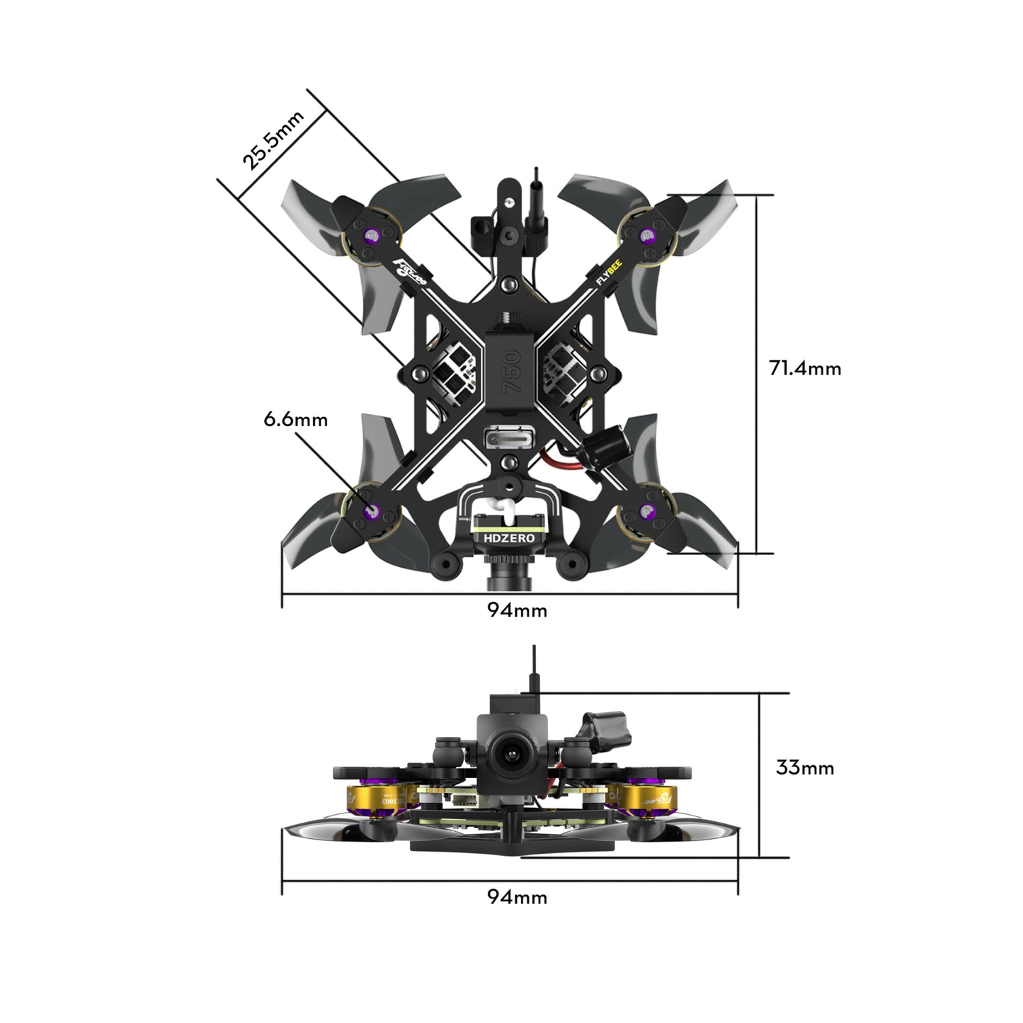 FPV drone FLYWOO Flybee 16 HD HDZERO 2S ELRS 2.4G