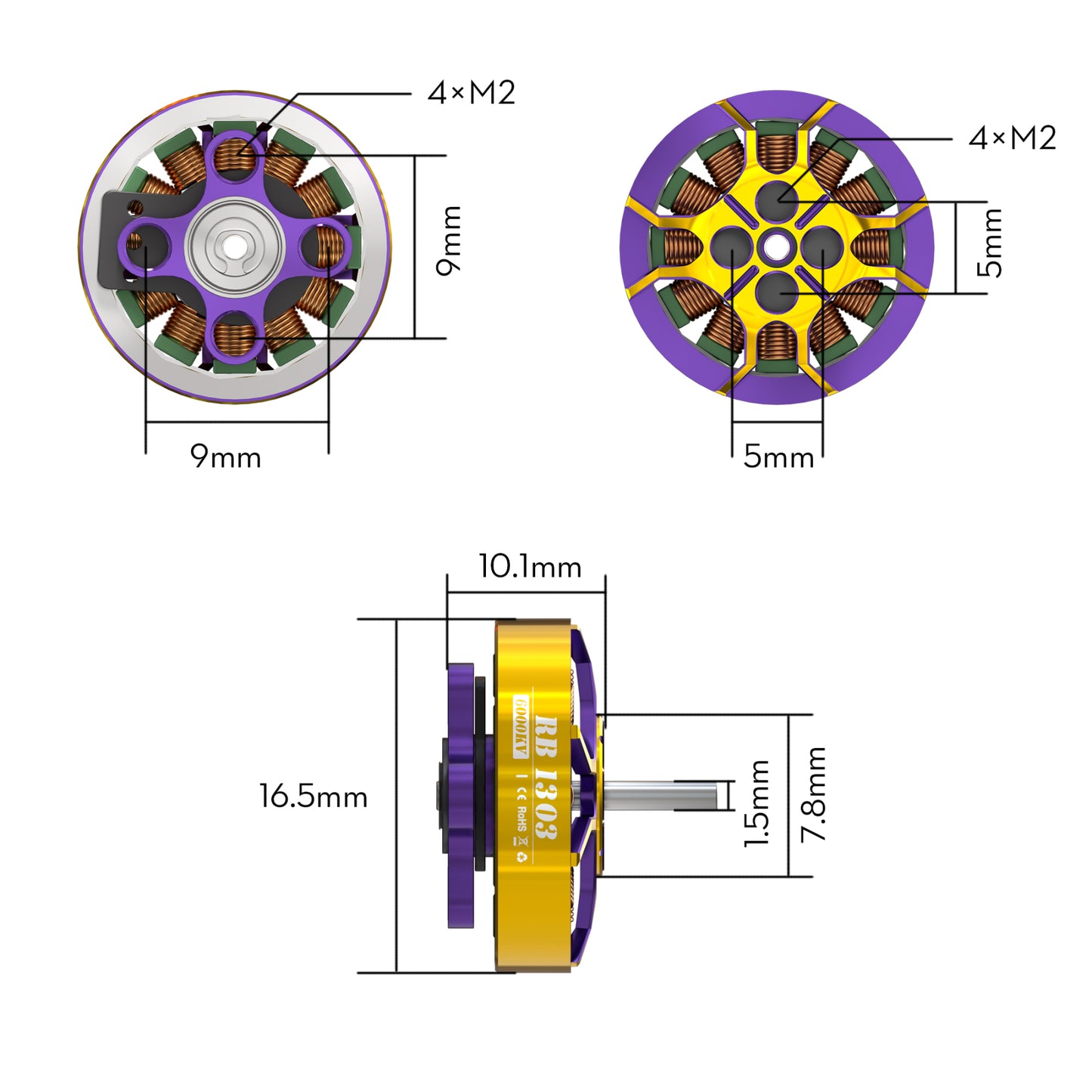 Motor Flywoo ROBO 1303 6000KV