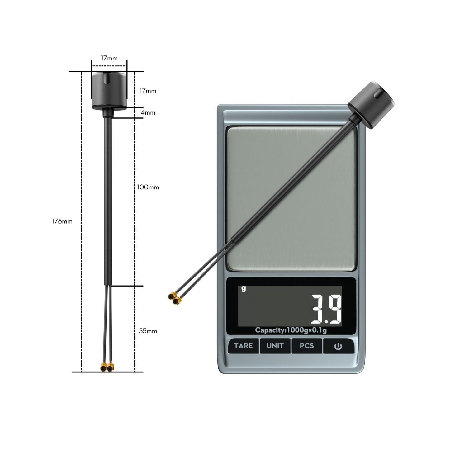 Adapter FLYWOO Balck XT30U Male to XT60H Female (2 pcs)