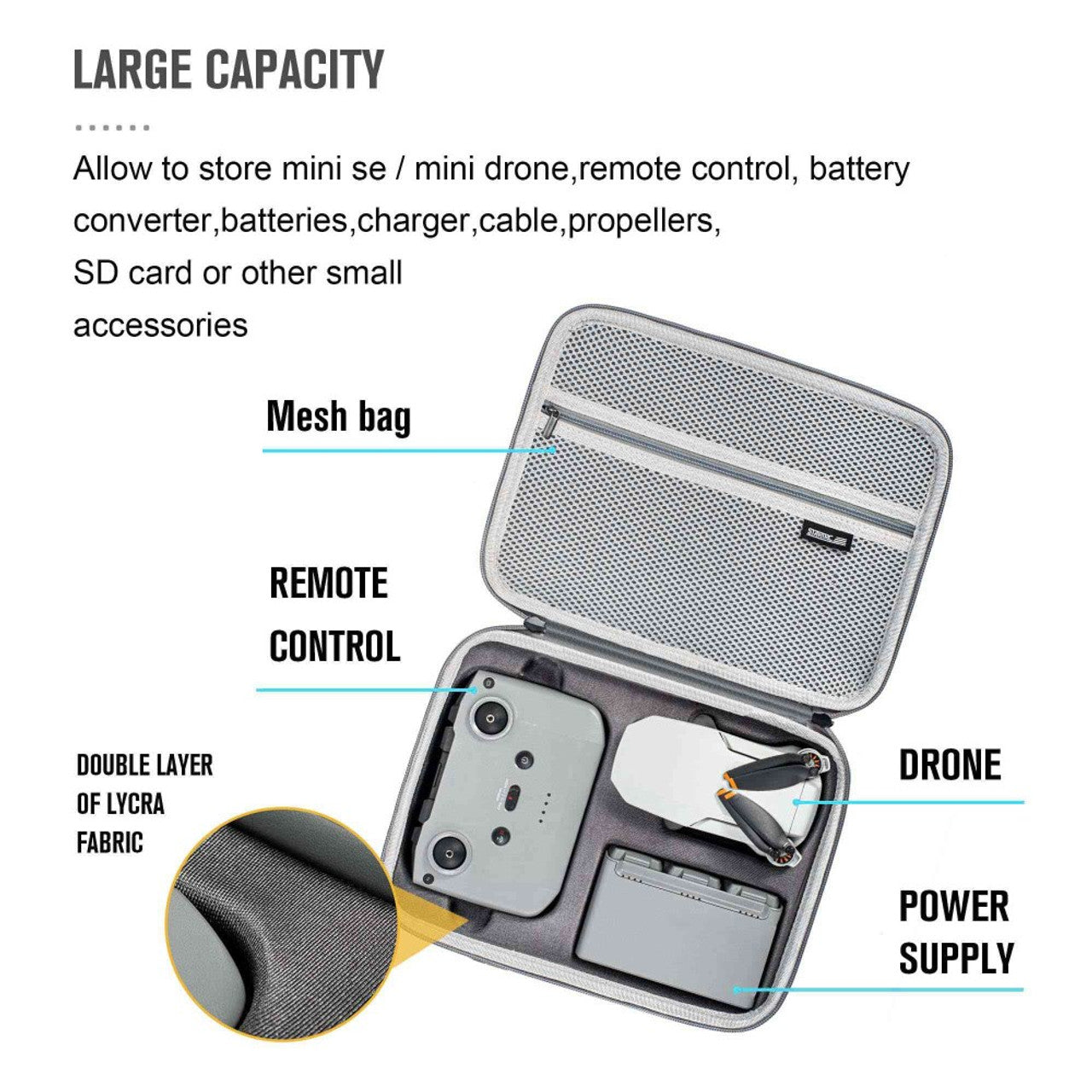 6633 5 pu carrying bag startrc for dji mini 2 se mini 2 with rc n1